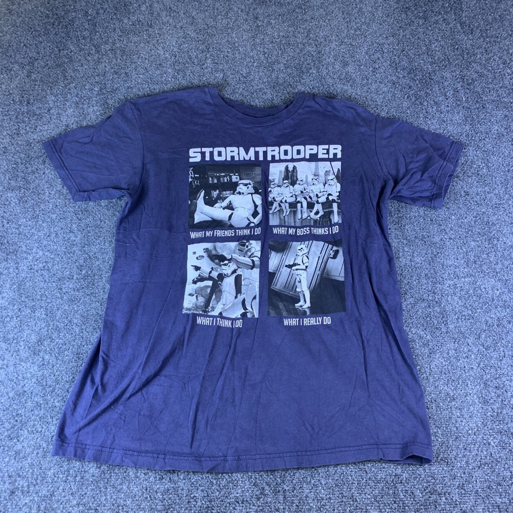 Fifth Sun Star Wars T-Shirt Mens Large Navy Good Stormtrooper Meme Graphic Print